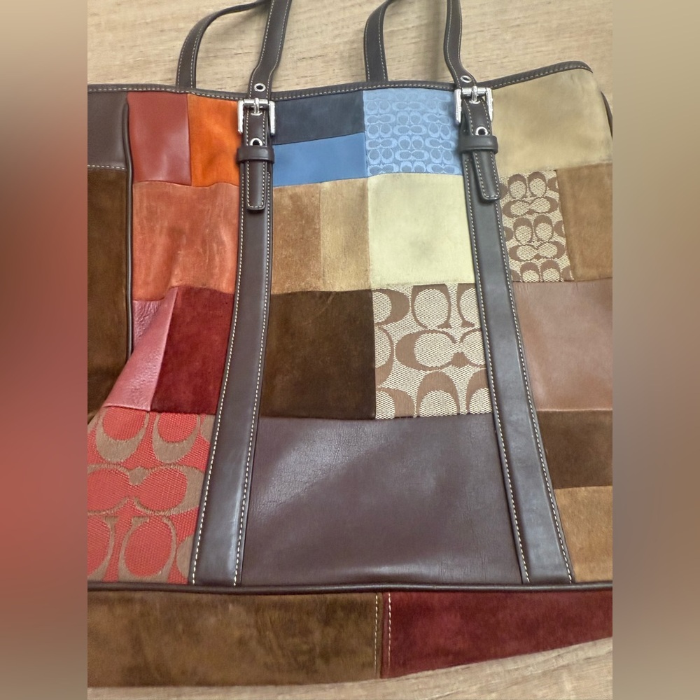 Coach Holiday Patchwork leather/suede tote - Picture 11 of 14